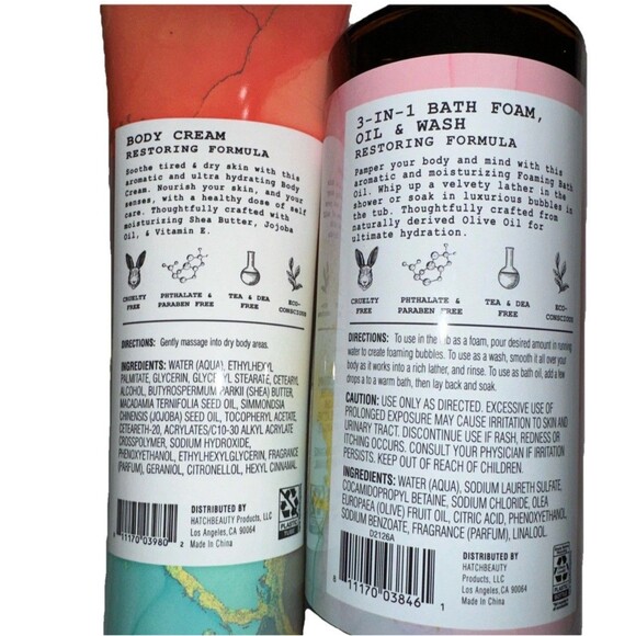 Five Deep Breaths Vanilla & Rose Bath Set - Bath Foam, Oil, Wash, Body Cream NEW - Picture 5 of 5